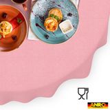 ANRO Tafelkleed Effen linnenlook Roze Ovaal 200x140cm Rechte rand Afwasbaar Waterafstotend