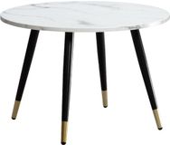 Ervesto Salontafel 60x60x41 cm Marmerlook Wit Metaal Frame Modern