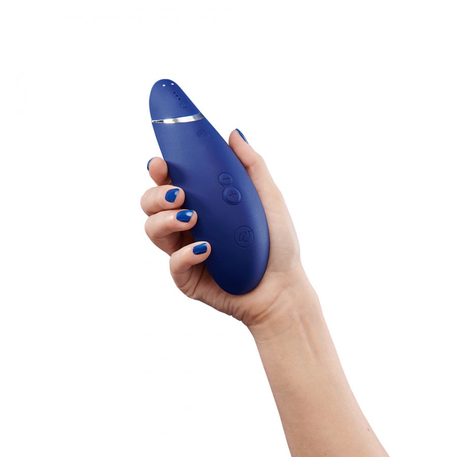 Womanizer Premium 2 - Blueberry - Silicone - Straight - Buttons - Waterproof - 4h Operation