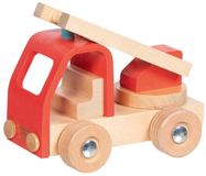 Goki Brandweerauto houten speelgoed met ladder voor kinderen.