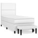 VidaXL Boxspringbed met matras, kunstleer, wit, 120x190 cm