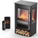 Zenzee Poêle électrique – Cheminée décorative – Thermostat – Minuterie – Télécommande – Commande par application WiFi – 1800W – Noir