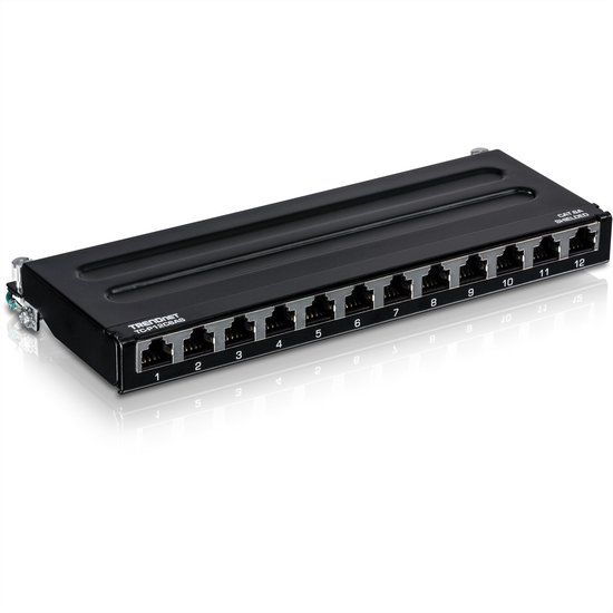 TRENDnet TC-P12C6AS Patchpaneel, 12-poorts Cat.6a afgeschermd voor wandmontage
