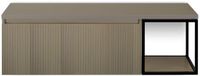 BES LED Frozen 3D Badmeubelset 140 cm - Greeplijst in Kleur - Zwart Frame - Wastafelbovenblad Olive