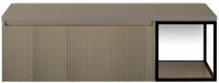 BES LED Frozen 3D Badmeubelset 140 cm - Greeplijst in Kleur - Zwart Frame - Wastafelbovenblad Olive
