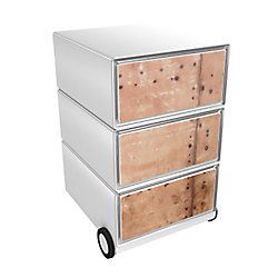 Paper Flow Paperflow easybox mobiele ladenblok met 3 lades 642x390x436mm ferrum