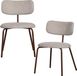 WOOOD Travis Eetkamerstoelen - Geweven Stof - Off White - Set van 2