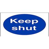 VSafety Keep Shut Fire Deur Sign - 100mm x 100mm - Zelfklevende Vinyl