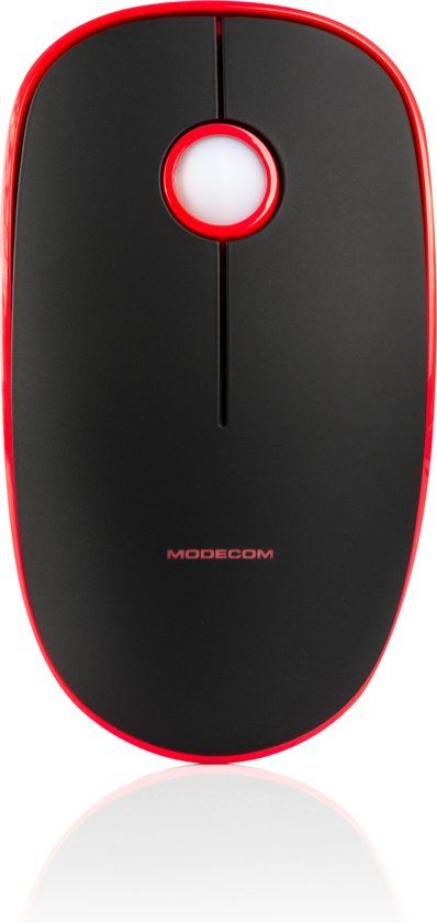 Modecom MC-WRM113 Muis RF Draadloos Optisch 1600 DPI Ambidextrous Zwart/Rood