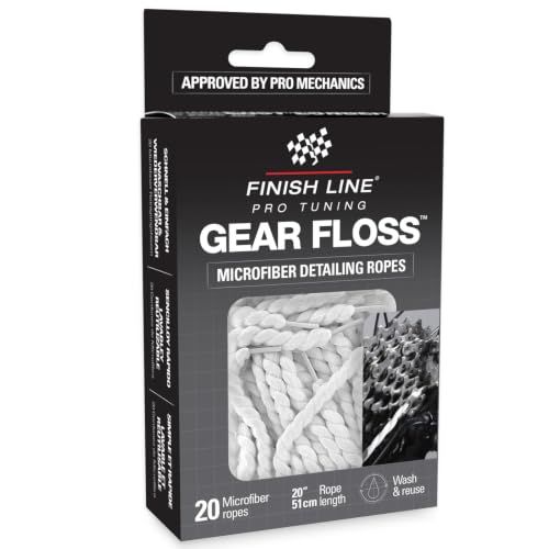 Finish Line Gear Floss - Fietsreinigingsdraad voor Cassettes, Tandwielen, Kettingen en Moeilijk Bereikbare Componenten, 20 Stuks