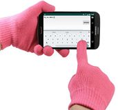 mumbi Touchscreen handschoenen voor capacitieve displays maat M in roze