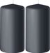 Enlightening Candles Bougie cylindrique - 2x - bougies coniques - anthracite - D8 x H12 cm - 45 heures de combustion