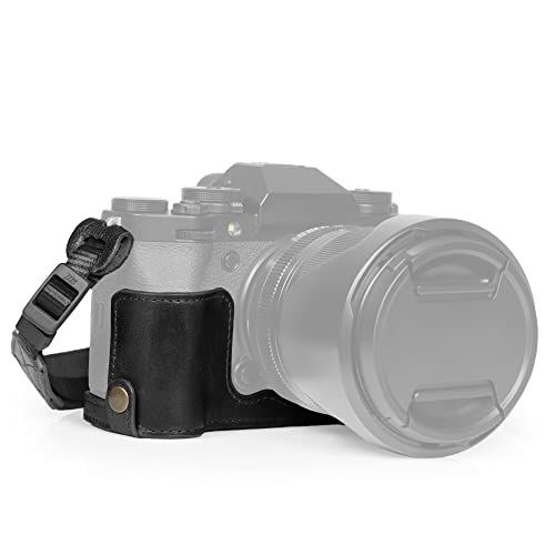 MegaGear Ever Ready Echt lederen halve cameratas voor Fujifilm X-T5 - Zwart