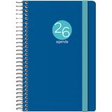 Dohe Memphis Weekplanner 2026, zakformaat (8,5 x 13 cm), zachte kunststof omslag, spiraalsluiting en elastiek, 12 maanden januari tot december, jaarplanner in het Spaans
