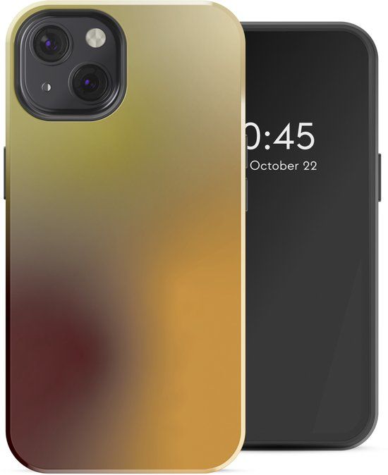 Selencia Hoesje - Geschikt voor Apple iPhone 13 - Backcover geschikt voor MagSafe - Gradient Olive Dust