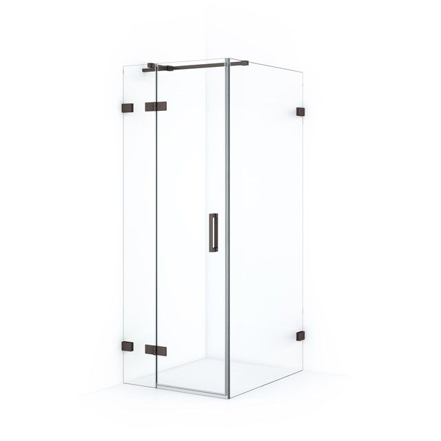 Maxaro Douchecabine Diamond 90x80cm Zwart Metaal Draaideur