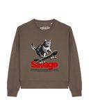 Watapparel Sweatshirt 'Savage Cat' bruin / rood / zwart / wit