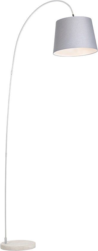 QAZQA Bend - Modern Arc Floor Lamp - 1 Light - H 2100 mm - Grey