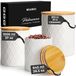 Boîtes de conservation - Set de 3 - Céramique avec couvercle en bambou - 845 ml, 1100 ml et 1800 ml - Blanc