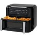 KitchenBrothers Doppelte Heißluftfritteuse - 9L - 2400W - Dual Zone - Schwarz