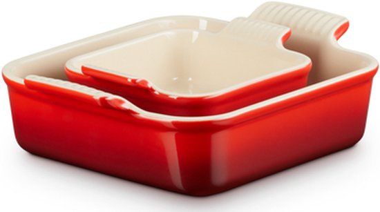 Le Creuset Ovenschaal Vierkant Set Van 2 Stuks Kersenrood
