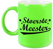 Bellatio Decorations Shoppartners Bv Stoerste meester cadeau mok - 330 ml - neon groen