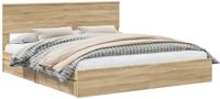 vidaXL Opbergbed met lade Sonoma Eik 180 x 200 cm Bewerkt hout