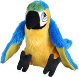 Wild Republic Pluche Papegaai/Ara - knuffel vogel - 20 cm - bos vogel knuffel