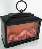 Merkloos / Sans marque Sfeerhaard/open haard - lantaarn - met led verlichting - L18 x H18 cm - elektrische haarden