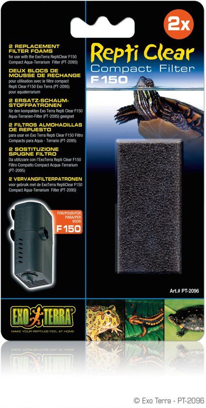 Exo Terra Repti Clear F150 Vervangfilterpatroon - Zwart