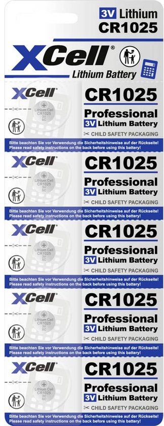 XCell Knoopcel CR1025 3 V 5 stuk(s) 25 Lithium