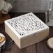 Boîte de rangement vintage - Blanc - 9 compartiments - Organisateur de thé en bois avec couvercle sculpté - Pour les amateurs de thé