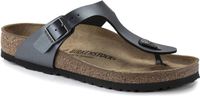 Birkenstock Gizeh Dames Slippers Metallic Black Birko-flor Regular-fit - Maat 38