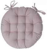 Atmosphera Tuinstoelkussen - beige - katoen - 38 x 38 x 6.5 cm - wicker zitkussen rond