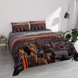 Italian Bed Linen Dekbedovertrek van microvezel met digitale print Goodnight, Manhattan, tweepersoonsbed