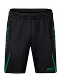 JAKO Trainingsshort Uitdaging, Uniseks-Kind, Zwart/Sportgroen, 128