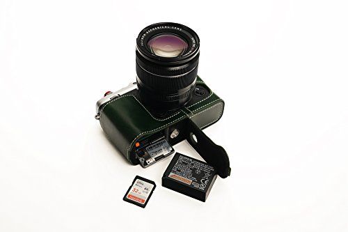 TP Handgemaakte Echt Lederen Half Camera Case Tas Cover voor FUJIFILM XE3 X-E3 Bottom Open Groen