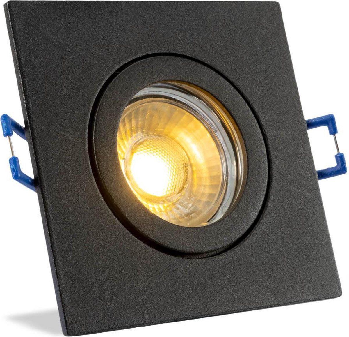 RTM Lighting Zuri LED Inbouwspot - Vierkant - Zwart - 4W - Warm Wit - Philips