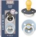 BIBS Colour Glow Fopspeen - 18-48 mnd - 2-pack - Rond - Iron/Baby Blue