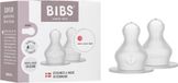 BIBS Flesspenen verpakking 2 stuks. Anti-koliek. Extra spenen voor BIBS babyflessen. Ronde speen. - Siliconen, Langzame stroom