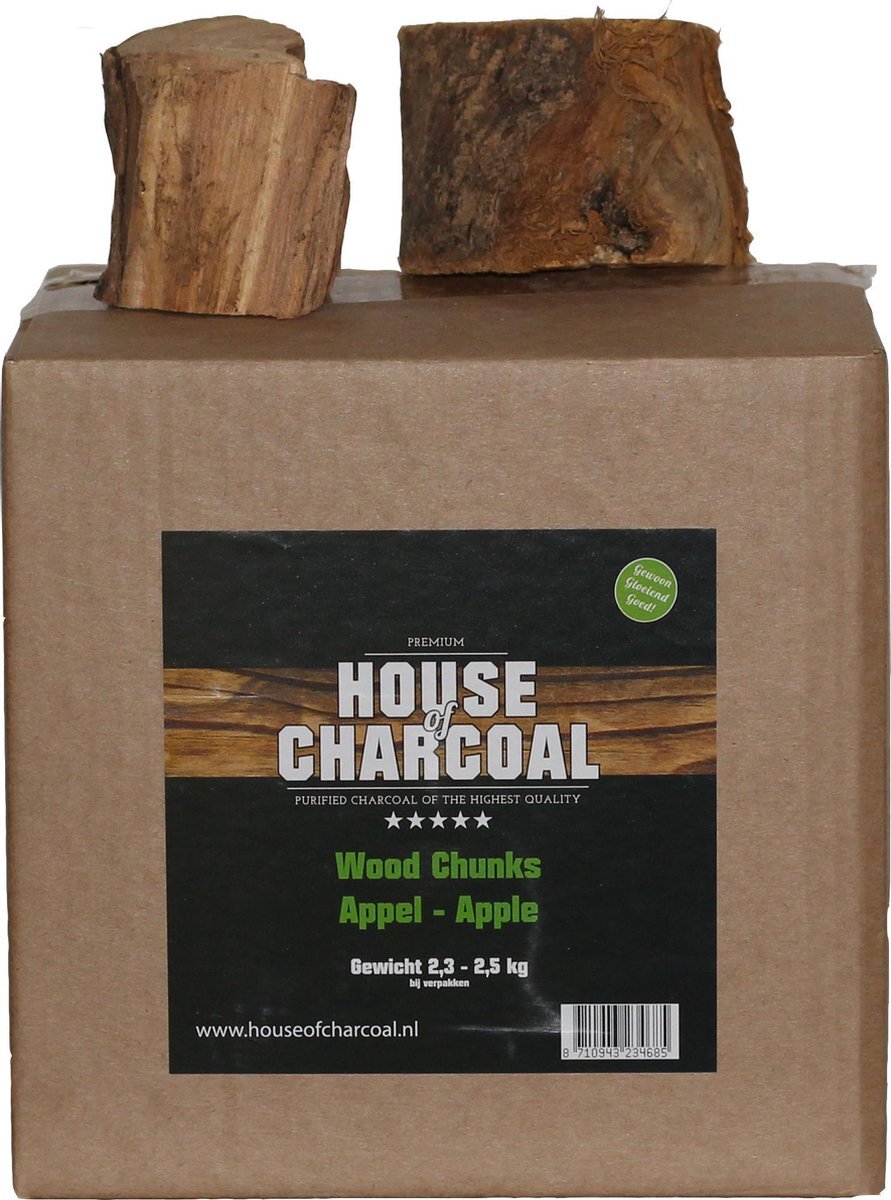 House of Charcoal Rookhout Appel Chunks - Apple Chunks smoking wood - 2,5kg