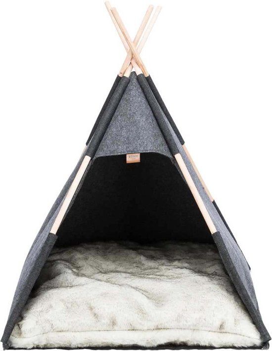 Trixie Schuilplaats Tipi - Vilt - Antraciet - 70x70x70 cm