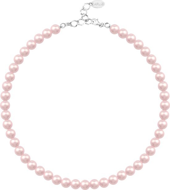 ARLIZI 1531 Parelketting - Dames - 925 Sterling Zilver - 44 cm - 8 mm - Roze