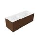 Saniclass Holz Frame Badkamermeubelset - 120x45x41.5cm - Flow solid surface wastafel wit - 2 wasbakken - zonder kraangaten - 1 lade - mat walnut pure (hout) SW1420774/SW1224150