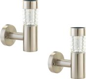 Luxform Solar wandlampen Tacoma 2 stuks zilver 34245