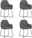 vidaXL - Eetstoelen - 4 stuks - fluweel - Donkergrijs