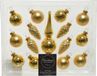 Decoris Mini kerstballen D3 cm - met piek - set 15-dlg - goud - glas