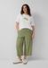 s.Oliver Pantalon structuré avec ceinture élastique vert olive