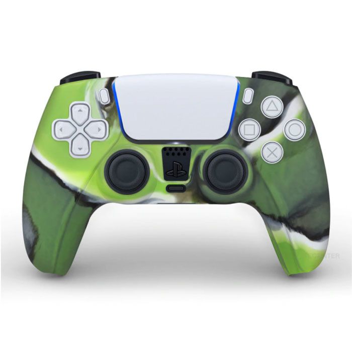 Stuff Certified Antislip Hoes / Skin voor PlayStation 5 Controller Case - Grip Cover PS5 - Camo Groen