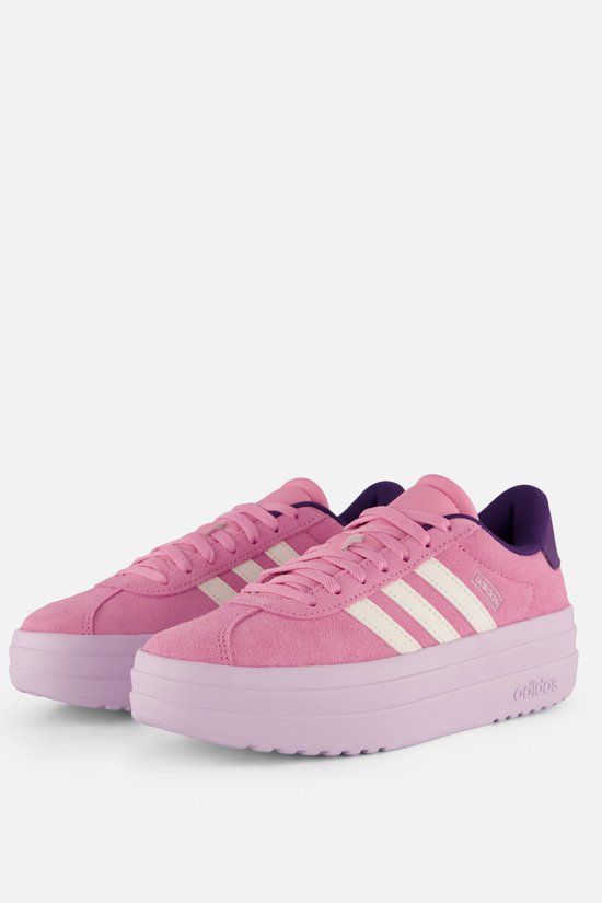 Adidas VL Court Bold Sneakers Dames Roze Leer Klittenband Maat 37 1/3